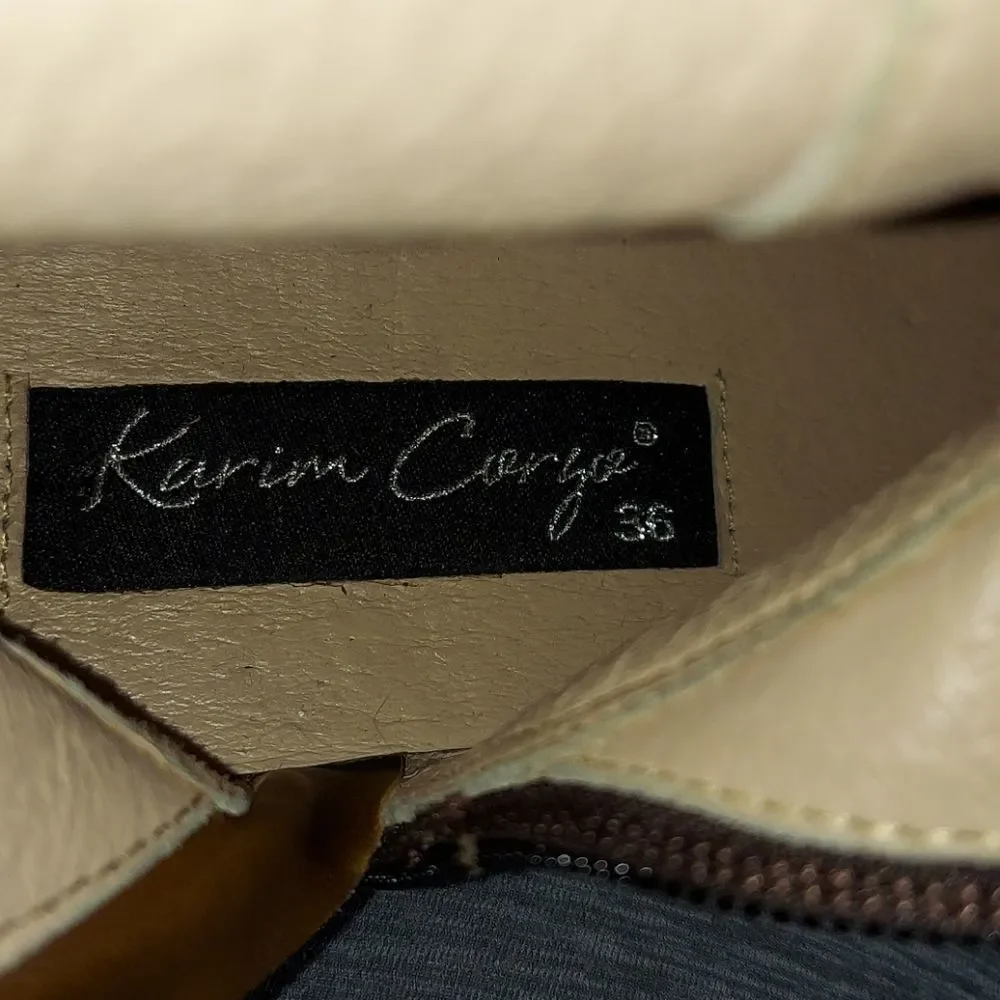 Karim Corzo Embroidered Tall Leather Boots Sz 36
